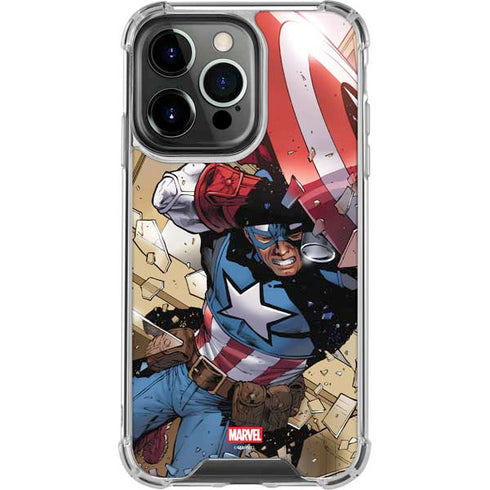 Marvel Captain America Epic Shield Break iPhone 15 Pro Clear Case