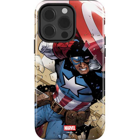 Marvel Captain America Epic Shield Break iPhone 15 Pro Impact Case