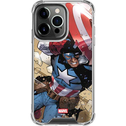 Marvel Captain America Epic Shield Break iPhone 15 Pro Max Clear Case