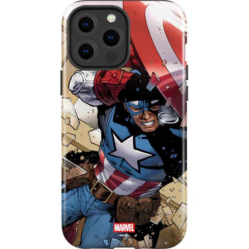 Marvel Captain America Epic Shield Break iPhone 15 Pro Max Impact Case