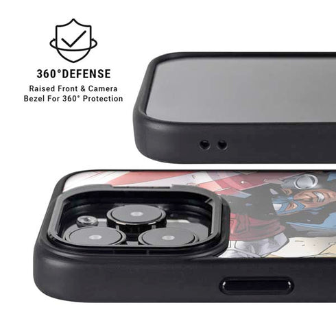 Marvel Captain America Epic Shield Break iPhone 15 Pro Max Kickstand Case