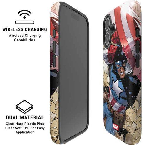 Marvel Captain America Epic Shield Break iPhone 16 Magsafe Impact Case
