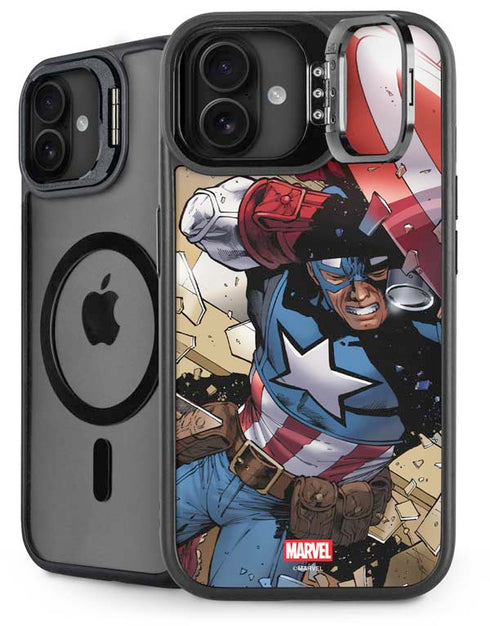 Marvel Captain America Epic Shield Break iPhone 16 Plus Kickstand Case