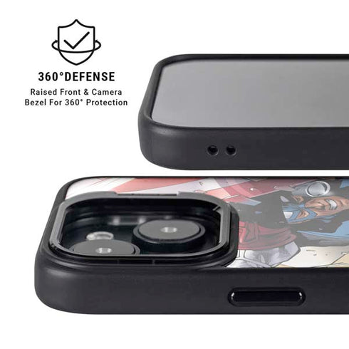 Marvel Captain America Epic Shield Break iPhone 16 Plus Kickstand Case