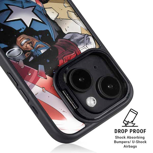 Marvel Captain America Epic Shield Break iPhone 16 Plus Kickstand Case