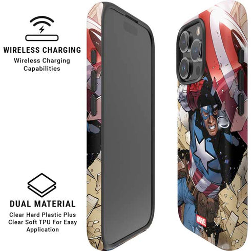 Marvel Captain America Epic Shield Break iPhone 16 Pro Magsafe Impact Case