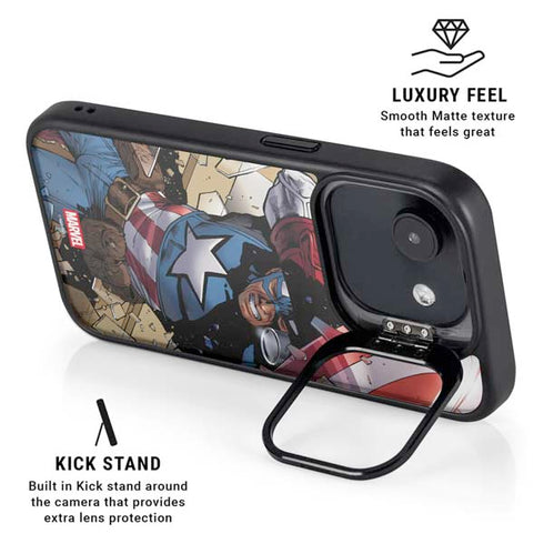 Marvel Captain America Epic Shield Break iPhone 16e Kickstand Case