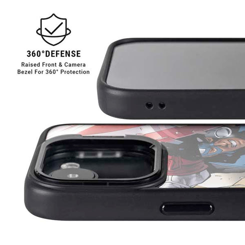 Marvel Captain America Epic Shield Break iPhone 16e Kickstand Case