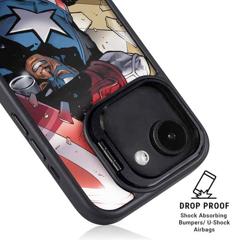 Marvel Captain America Epic Shield Break iPhone 16e Kickstand Case