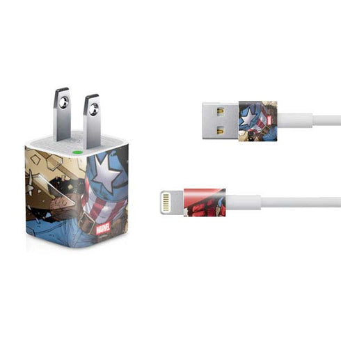 Marvel Captain America Epic Shield Break iPhone Charger (5W USB) Skin