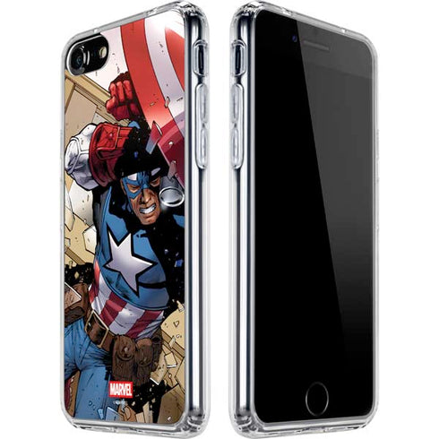 Marvel Captain America Epic Shield Break iPhone SE (2nd & 3rd Gen) Clear Case