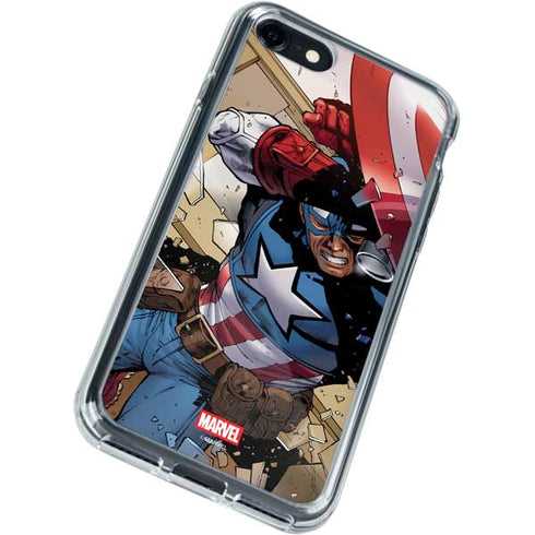 Marvel Captain America Epic Shield Break iPhone SE (2nd & 3rd Gen) Clear Case