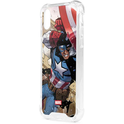 Marvel Captain America Epic Shield Break iPhone XS Clear Case