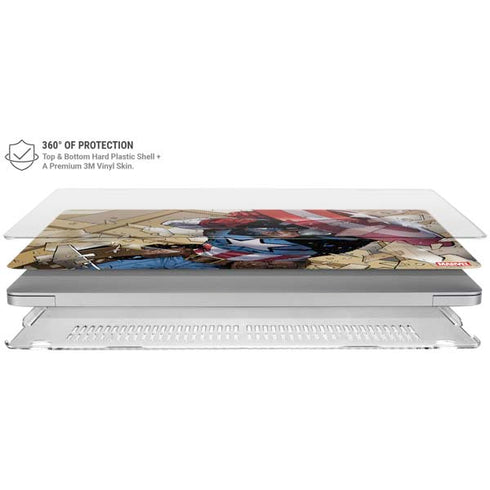 Marvel Captain America Epic Shield Break MacBook Air 15in (2023-2025) Case plus Skin