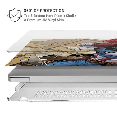 Marvel Captain America Epic Shield Break MacBook Pro 13in (2020) Case plus Skin