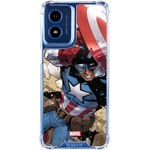 Marvel Captain America Epic Shield Break Moto G 5G (2024) Clear Case
