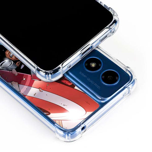 Marvel Captain America Epic Shield Break Moto G Play 4G (2024) Clear Case