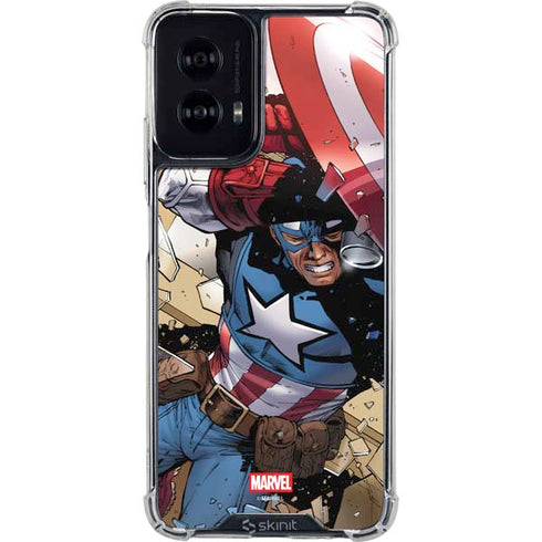 Marvel Captain America Epic Shield Break Moto G Power 5G (2024) Clear Case