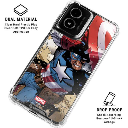 Marvel Captain America Epic Shield Break Moto G Power 5G (2024) Clear Case