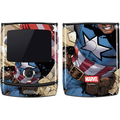 Marvel Captain America Epic Shield Break Motorola RAZR Skin