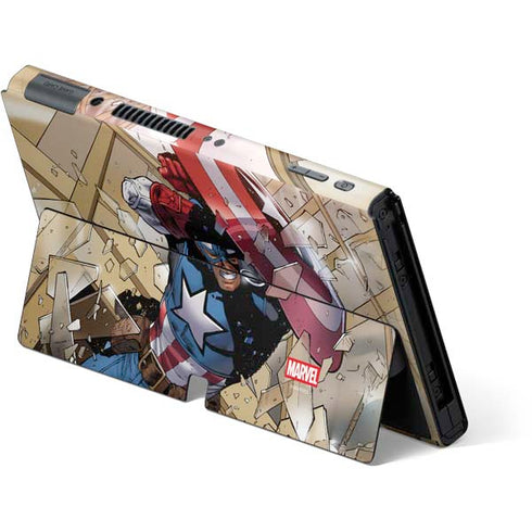 Marvel Captain America Epic Shield Break Nintendo Switch OLED (2021) Skin