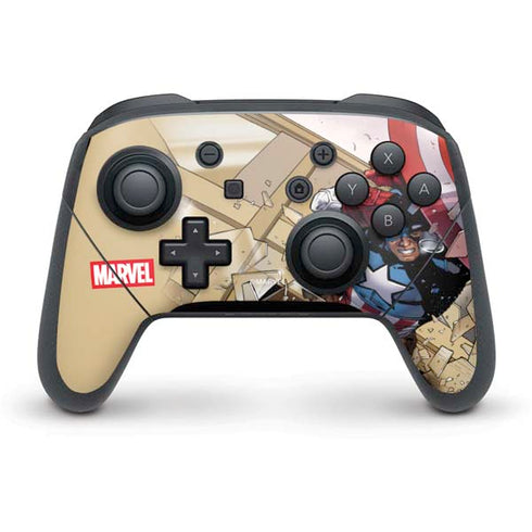 Marvel Captain America Epic Shield Break Nintendo Switch Pro Controller Skin