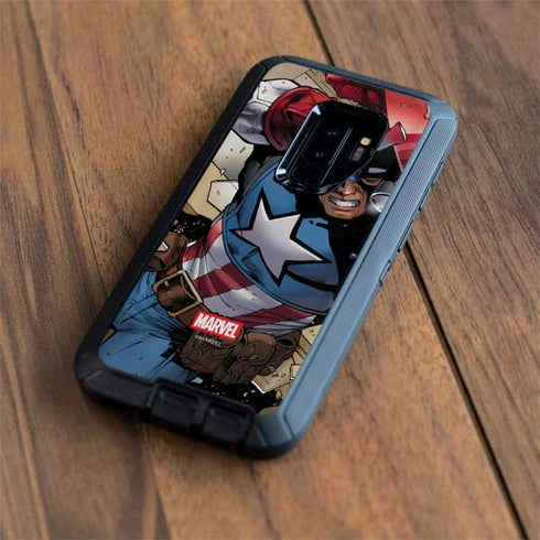 Marvel Captain America Epic Shield Break Otterbox Defender Galaxy Skin