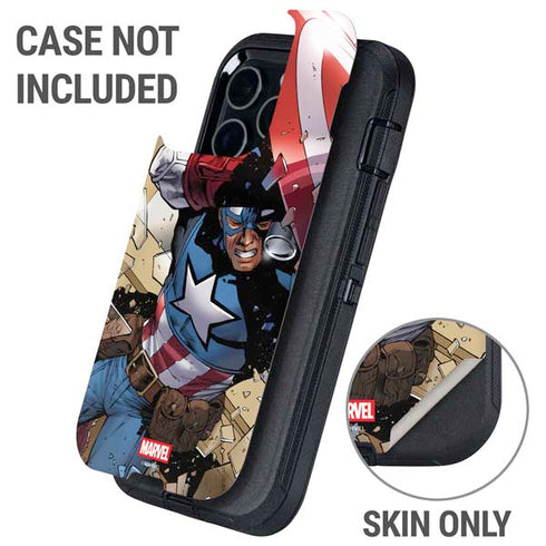 Marvel Captain America Epic Shield Break Otterbox Defender iPhone Skin