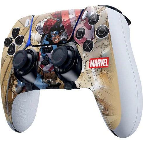 Marvel Captain America Epic Shield Break PS5 DualSense Edge Pro Controller Skin