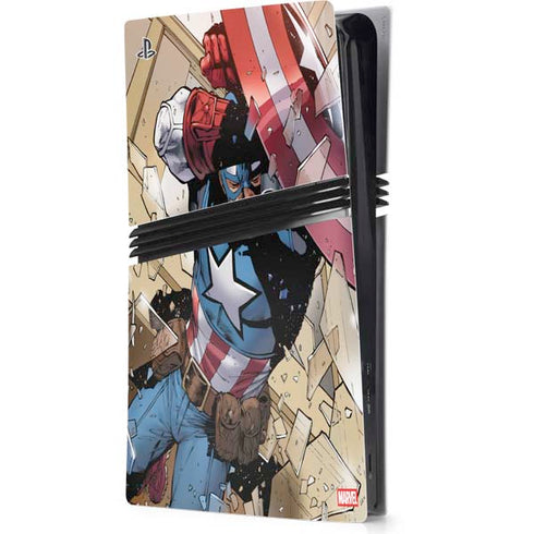 Marvel Captain America Epic Shield Break PS5 Pro Console Skin