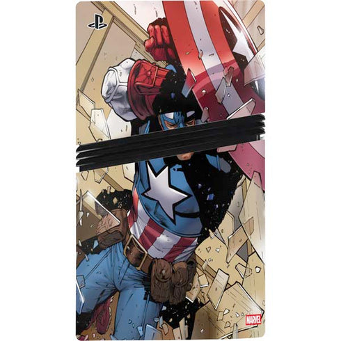 Marvel Captain America Epic Shield Break PS5 Pro Console Skin