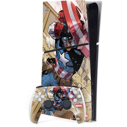 Marvel Captain America Epic Shield Break PS5 Slim Digital Edition Bundle Skin