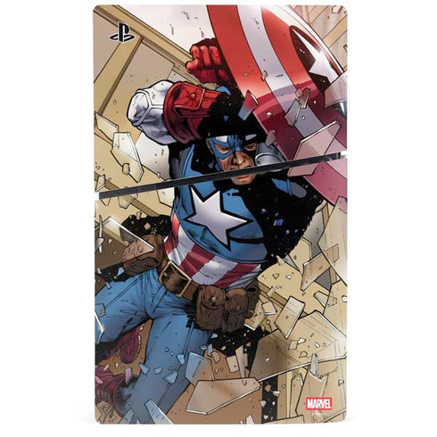 Marvel Captain America Epic Shield Break PS5 Slim Disk Bundle Skin