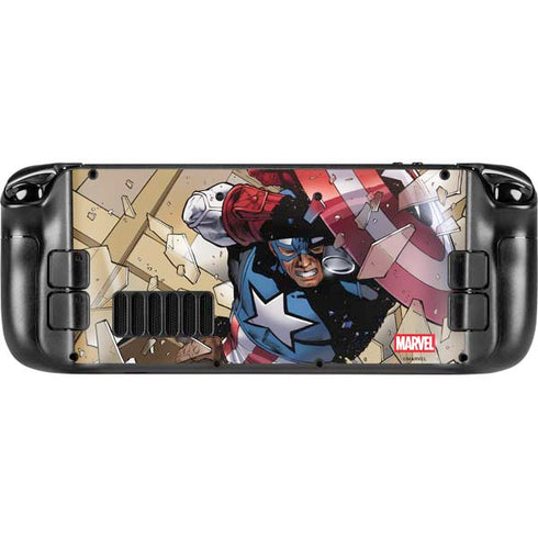 Marvel Captain America Epic Shield Break Steam Deck Handheld Gaming Computer OLED Skin