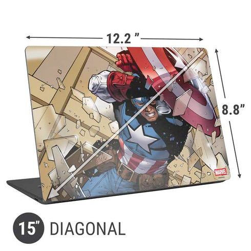 Marvel Captain America Epic Shield Break Universal Laptop 15in (12.2 x 8.8in) Skin