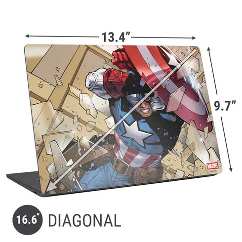 Marvel Captain America Epic Shield Break Universal Laptop 16.6in (13.4 x 9.7in) Skin