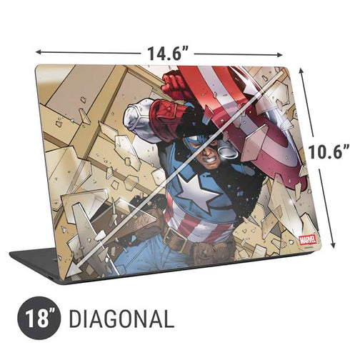 Marvel Captain America Epic Shield Break Universal Laptop 18in (14.6 x 10.6in) Skin