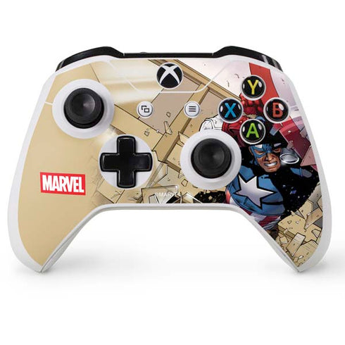 Marvel Captain America Epic Shield Break Xbox One S Console and Controller Bundle Skin