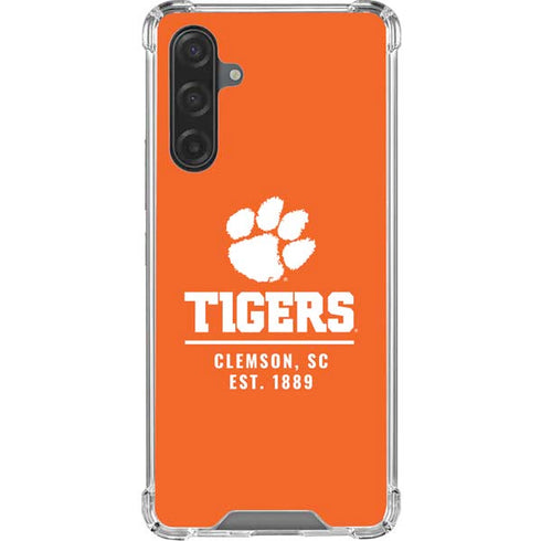 Clemson University Tigers Est 1889 Orange Galaxy A17 Clear Case