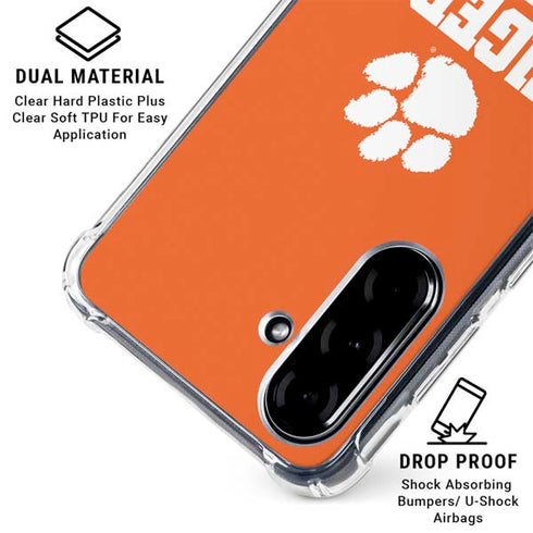 Clemson University Tigers Est 1889 Orange Galaxy A36 5G Clear Case