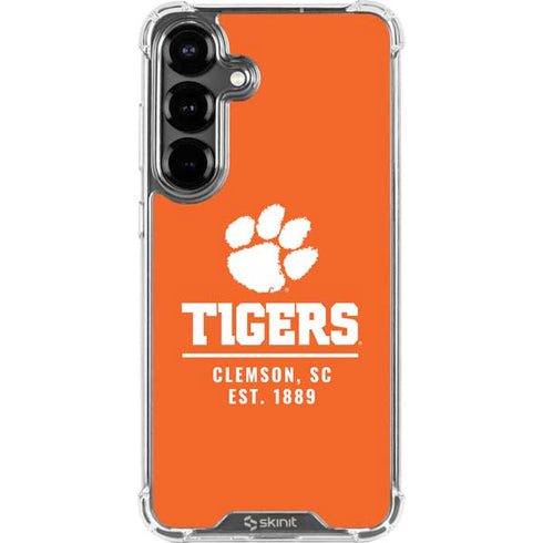Clemson University Tigers Est 1889 Orange Galaxy S26 Clear Case