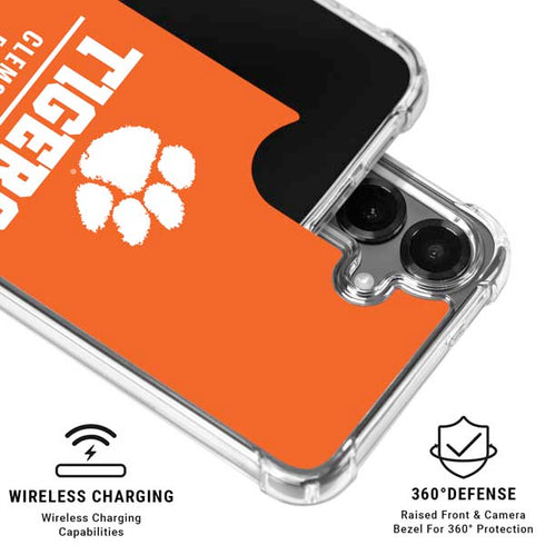 Clemson University Tigers Est 1889 Orange Galaxy S26 Clear Case