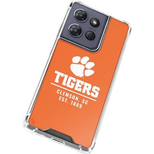 Clemson University Tigers Est 1889 Orange Moto G Power 5G (2025) Clear Case