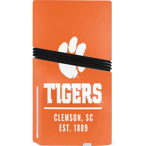 Clemson University Tigers Est 1889 Orange PS5 Pro Disk Console Skin