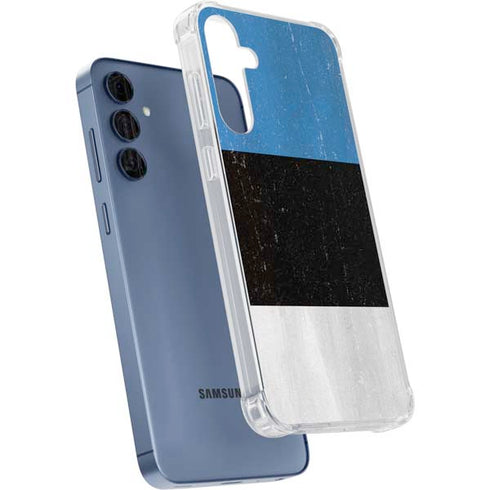 Estonia Flag Distressed Galaxy A55 5G Clear Case