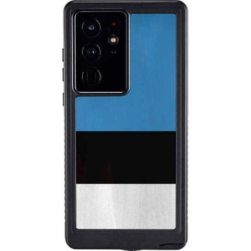 Estonia Flag Distressed Galaxy S24 Ultra Waterproof Case
