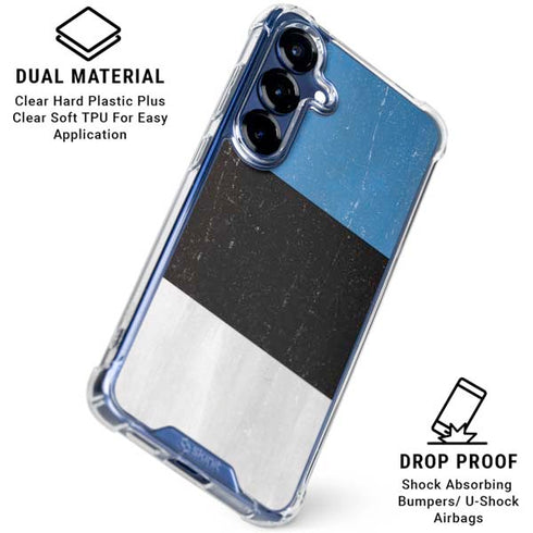 Estonia Flag Distressed Galaxy S25 Clear Case