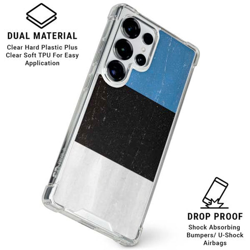 Estonia Flag Distressed Galaxy S25 Ultra Clear Case