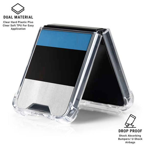 Estonia Flag Distressed Galaxy Z Flip6 Clear Case