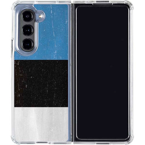 Estonia Flag Distressed Galaxy Z Fold5 5G Clear Case
